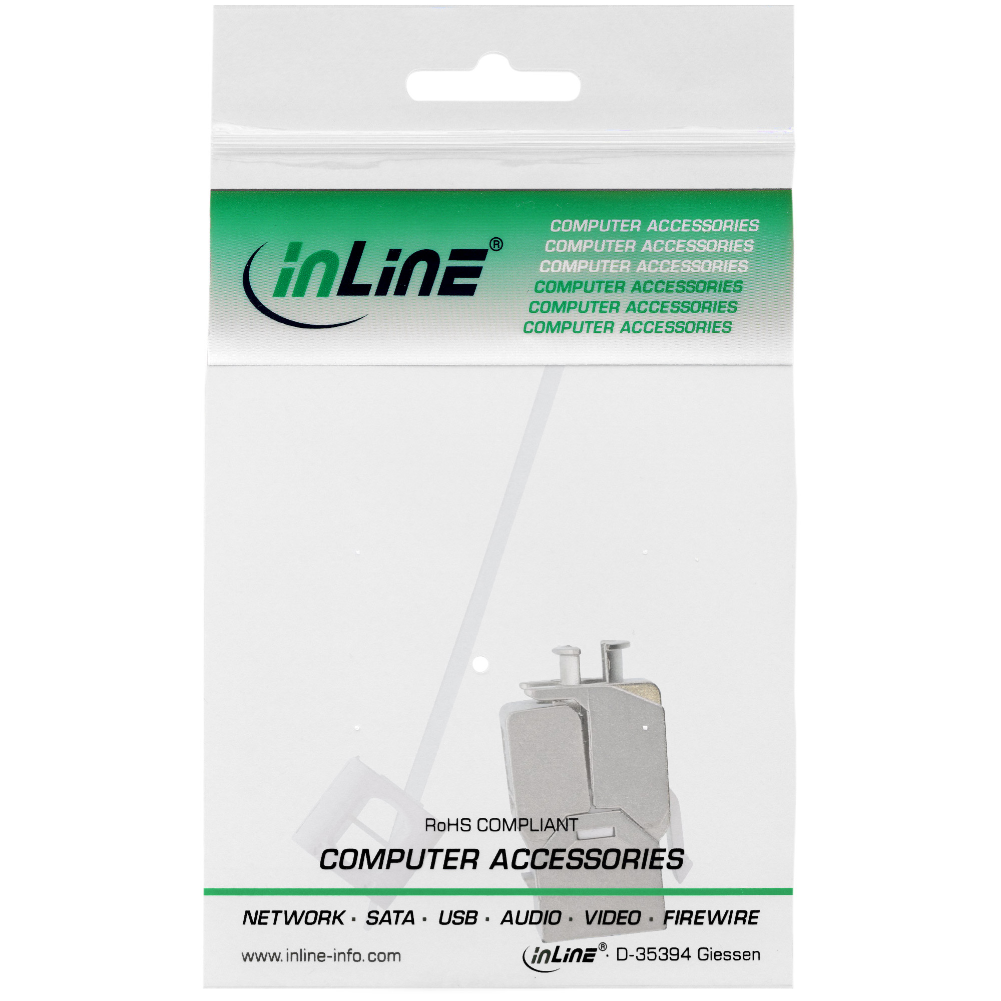 Inline® Keystone RJ45 Buchse, SNAP-In, Cat.6a, mit Staubschutz rot