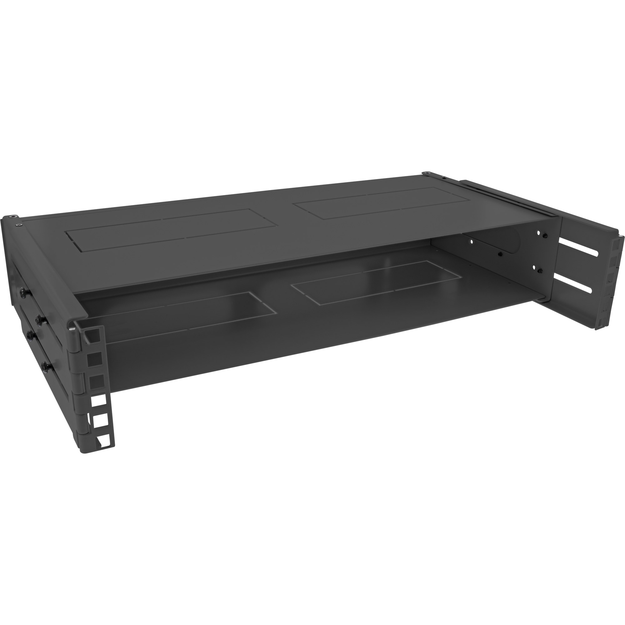 Inline® 19" Rack zur Wandmontage, 2HE, 24-40cm Tiefe, mit Abdeckung, schwarz