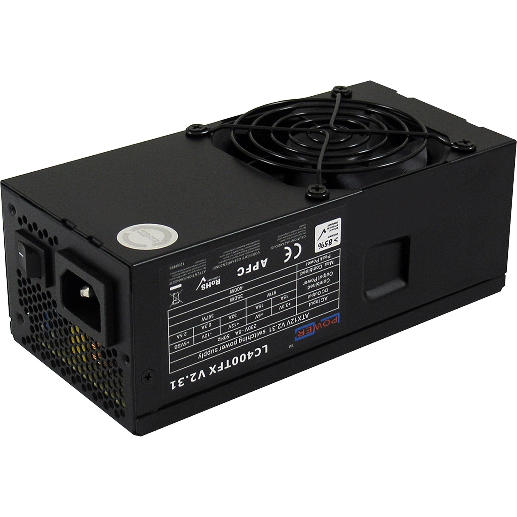 LC-Power LC400TFX V2.31, Netzteil TFX 350W, 80mm Lüfter, schwarz LC-Power LC400TFX V2.31, Netzteil TFX 350W, 80mm Lüfter, schwarz