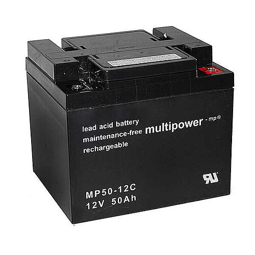 Multipower MP50-12C AGM Akku 12 V 50Ah zyklenfest - M6 Schraubanschluss