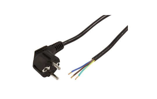 Schutzkontakt Netzkabel McPower mit blanken Enden, 3x 0,75mm², 5m, schwarz