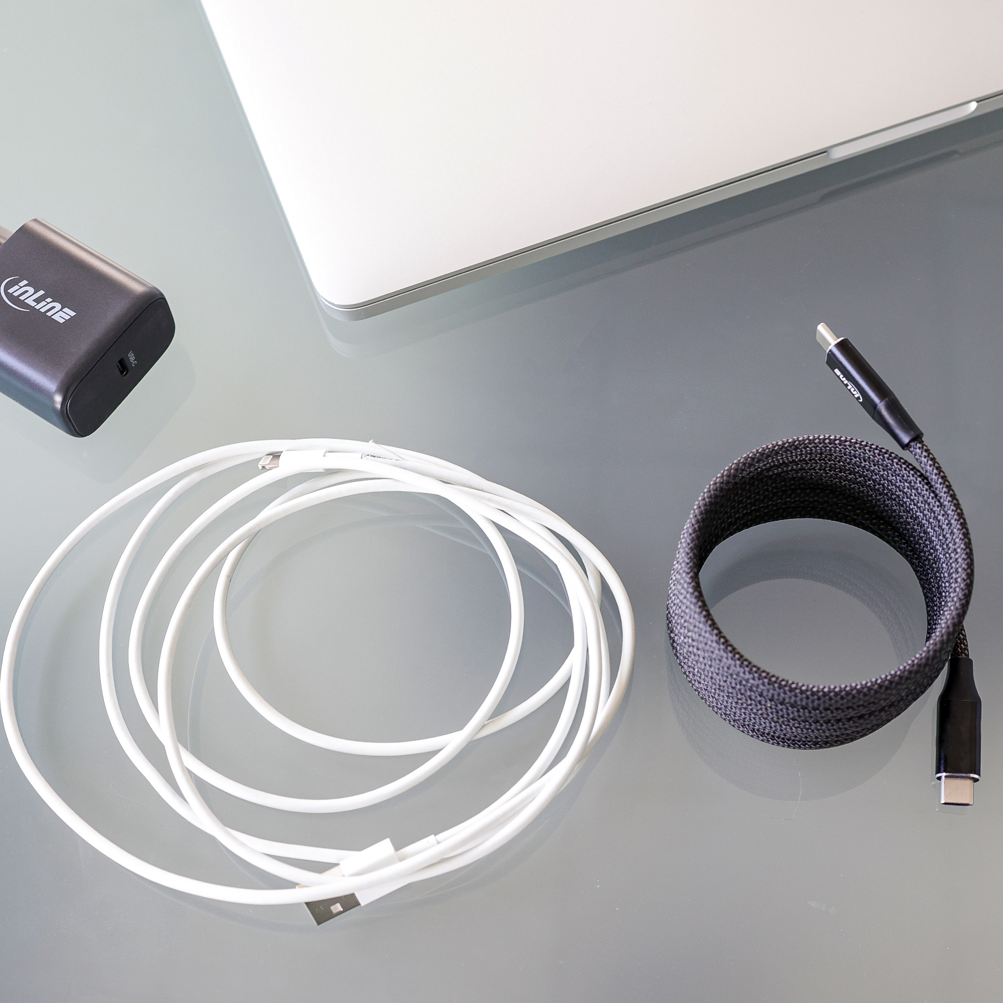 Inline® Magnetic USB-C Kabel, USB-C Stecker/Stecker, 100W, schwarz, 2m