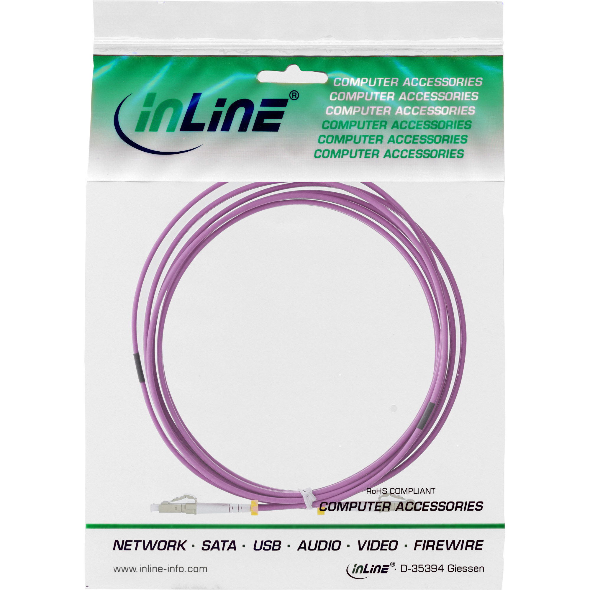 Inline® LWL Duplex Kabel, LC/LC, 50/125µm, OM4, 1m