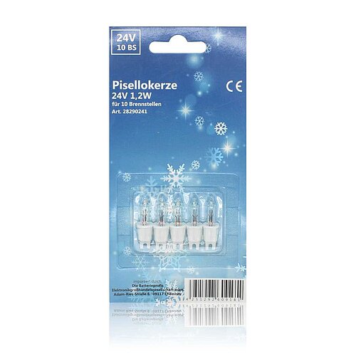 Pisellolampe C-2F 24V 1,2W Fassung weiß / Lampe klar 5er-Blister