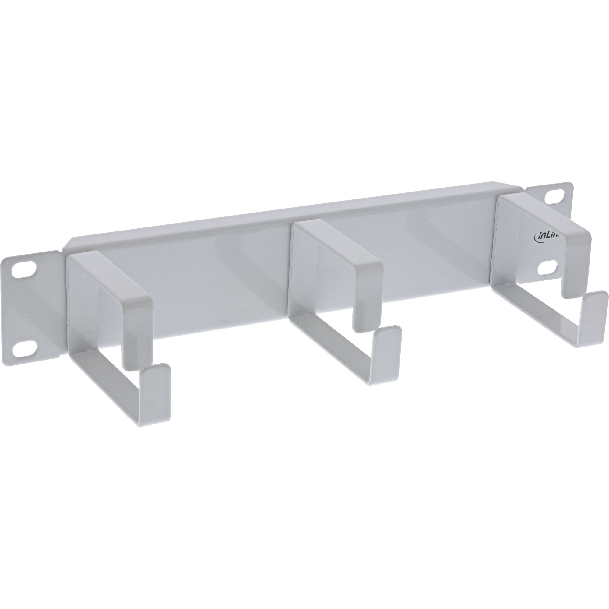 Inline® 10" Kabelführungspanel, 3 Bügel, RAL 7035 grau