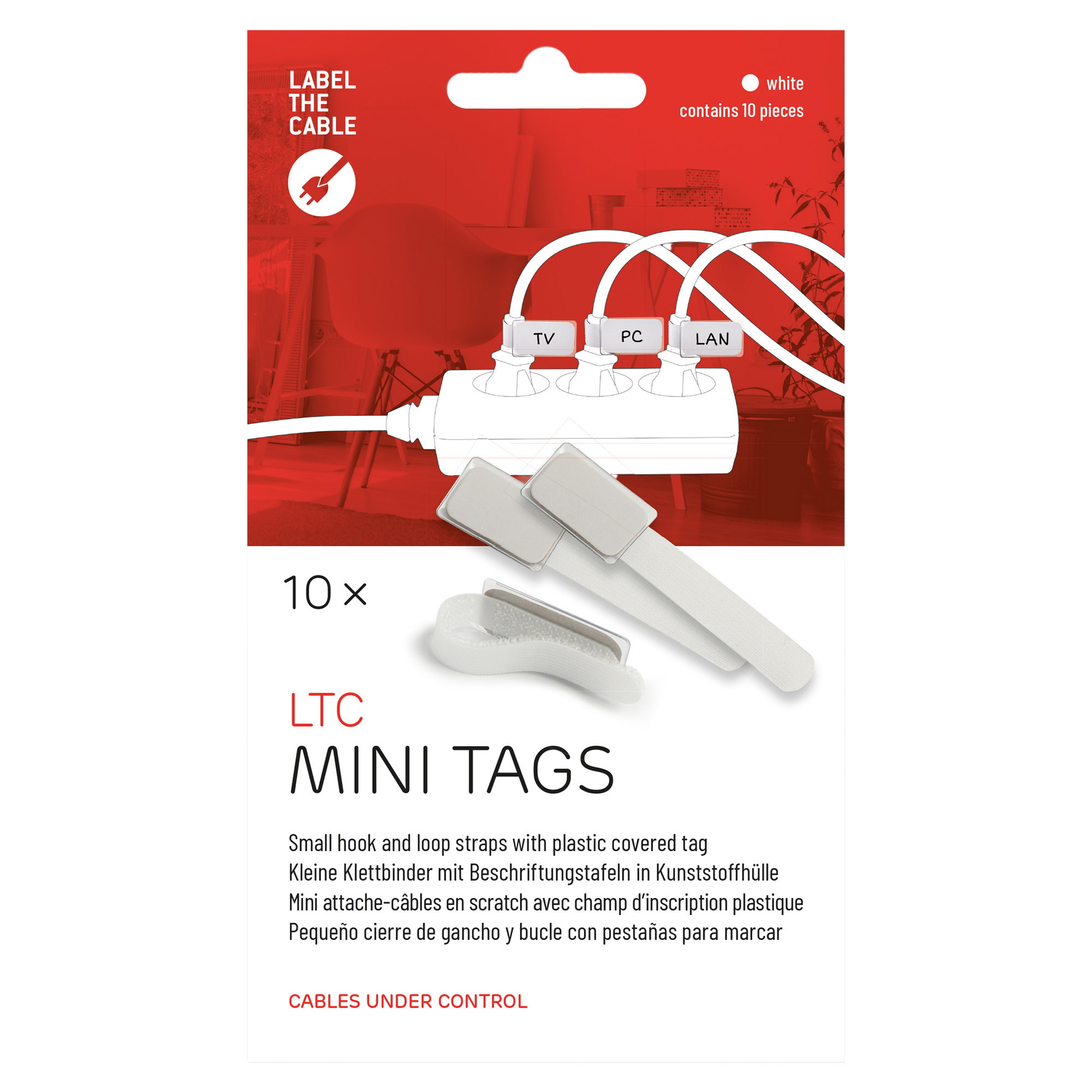 Label-The-Cable Mini, LTC 2520, 10er Set weiß