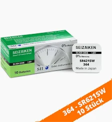 10x SR621SW SR60 364 Silberoxid Batterie Seizaiken 1,55 V