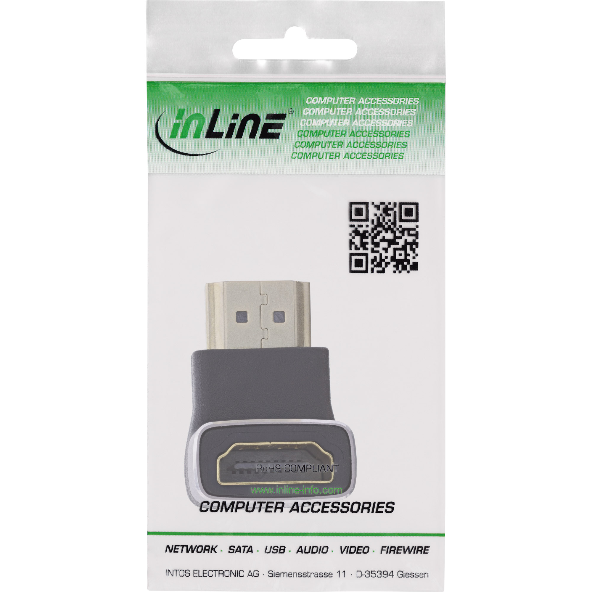 InLine® HDMI Adapter, HDMI A Stecker / Buchse, 90° unten, 8K UHD InLine® HDMI Adapter, HDMI A Stecker / Buchse, 90° unten, 8K UHD