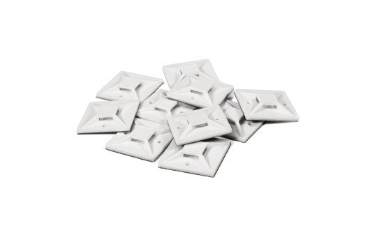 Kabelsockel McPower für Kabelbinder 40x40mm, selbstklebend, 10er-Pack