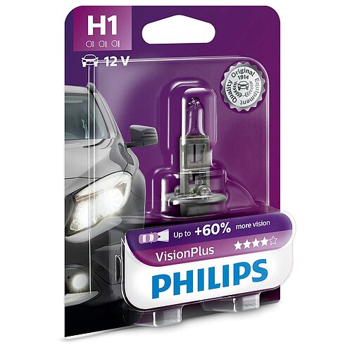 Philips H1 - P14,5s 12V 55W Vision Plus +60%