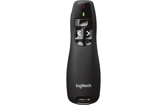 Presenter Logitech ''R400'', USB, Laser, schwarz, kabellos