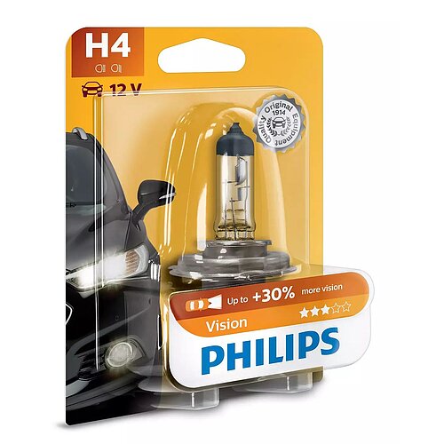 Philips H4 12V 60/55W P43t Vision +30% 1 Stück Blister