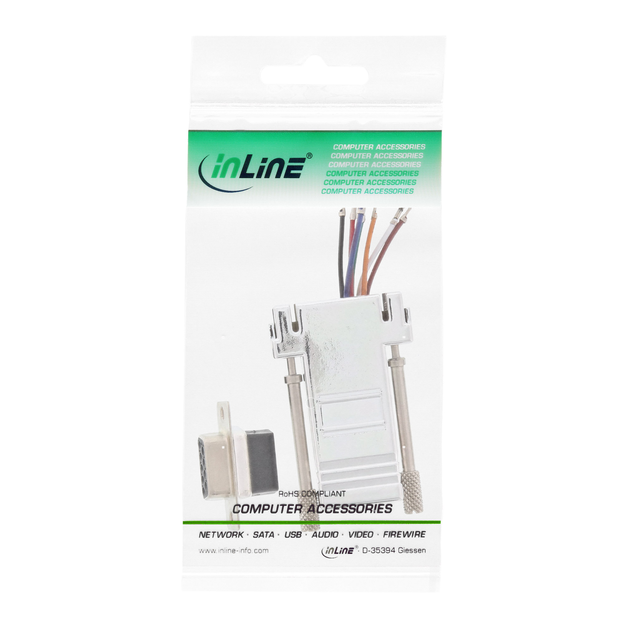 Inline® Adapter, 9pol Sub D Buchse an RJ45 Buchse, metallisiert