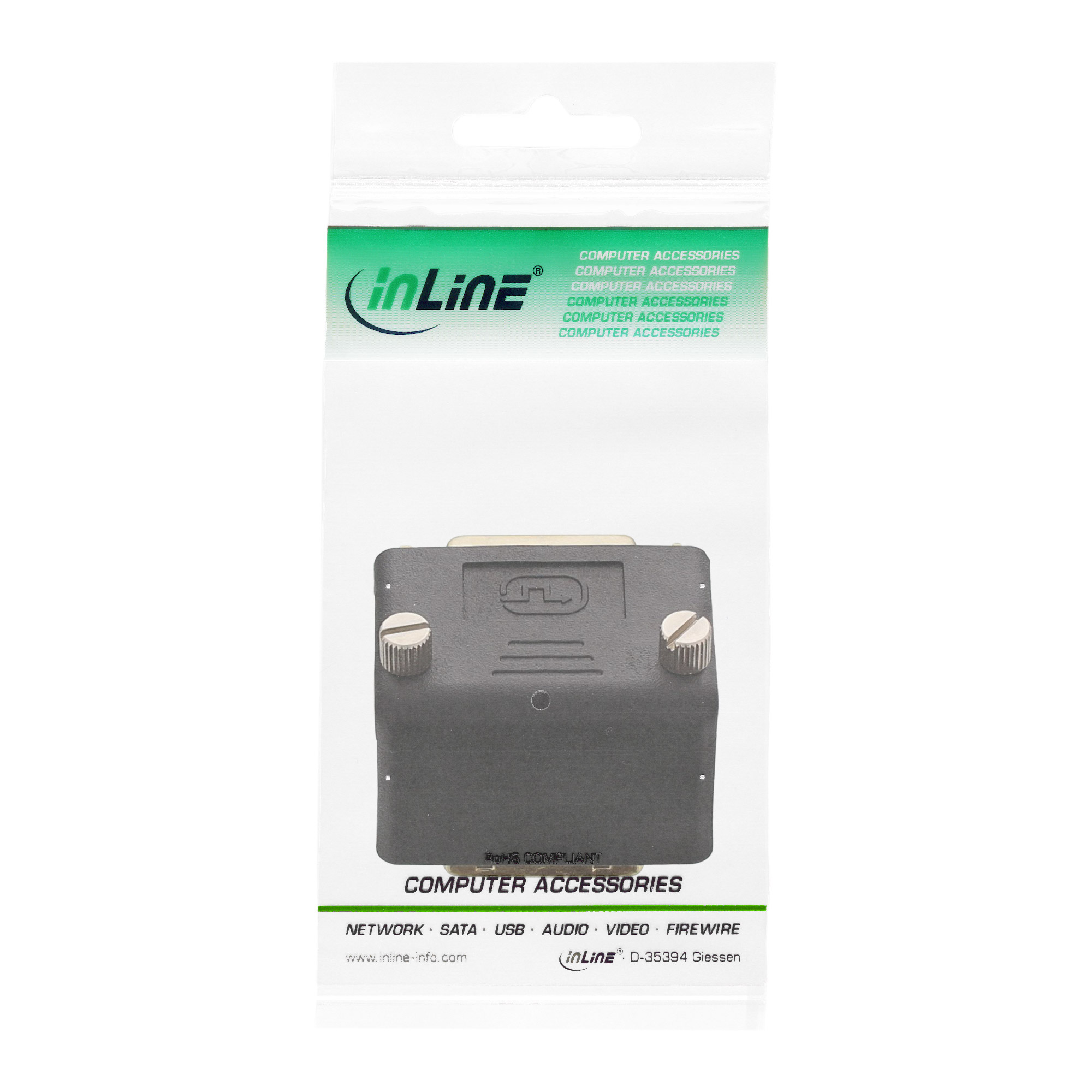 Inline® DVI-I Adapter, 90° gewinkelt, digital+analog 24+5 Stecker / Buchse Inline® DVI-I Adapter, 90° gewinkelt, digital+analog 24+5 Stecker / Buchse
