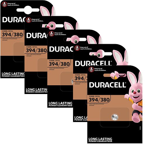 SR45 394 / 380 MultiDrain Silberoxid Batterie Duracell 1,55 V - 5er Verpackung