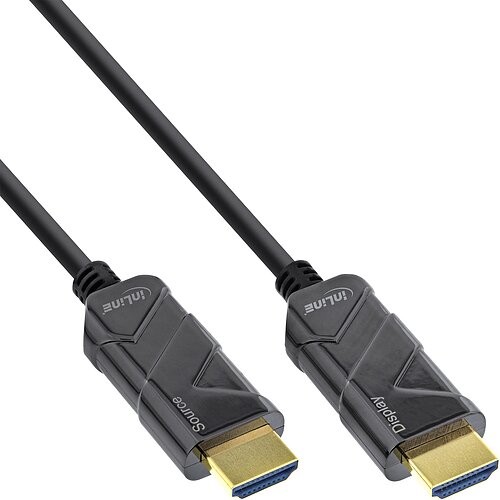Inline® HDMI AOC Kabel, Ultra High Speed HDMI Kabel, 8K4K, schwarz, 80m