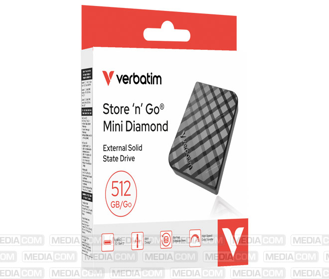SSD 512GB, USB 3.2, Typ A-C, Mini Diamond, schwarz SSD 512GB, USB 3.2, Typ A-C, Mini Diamond, schwarz
