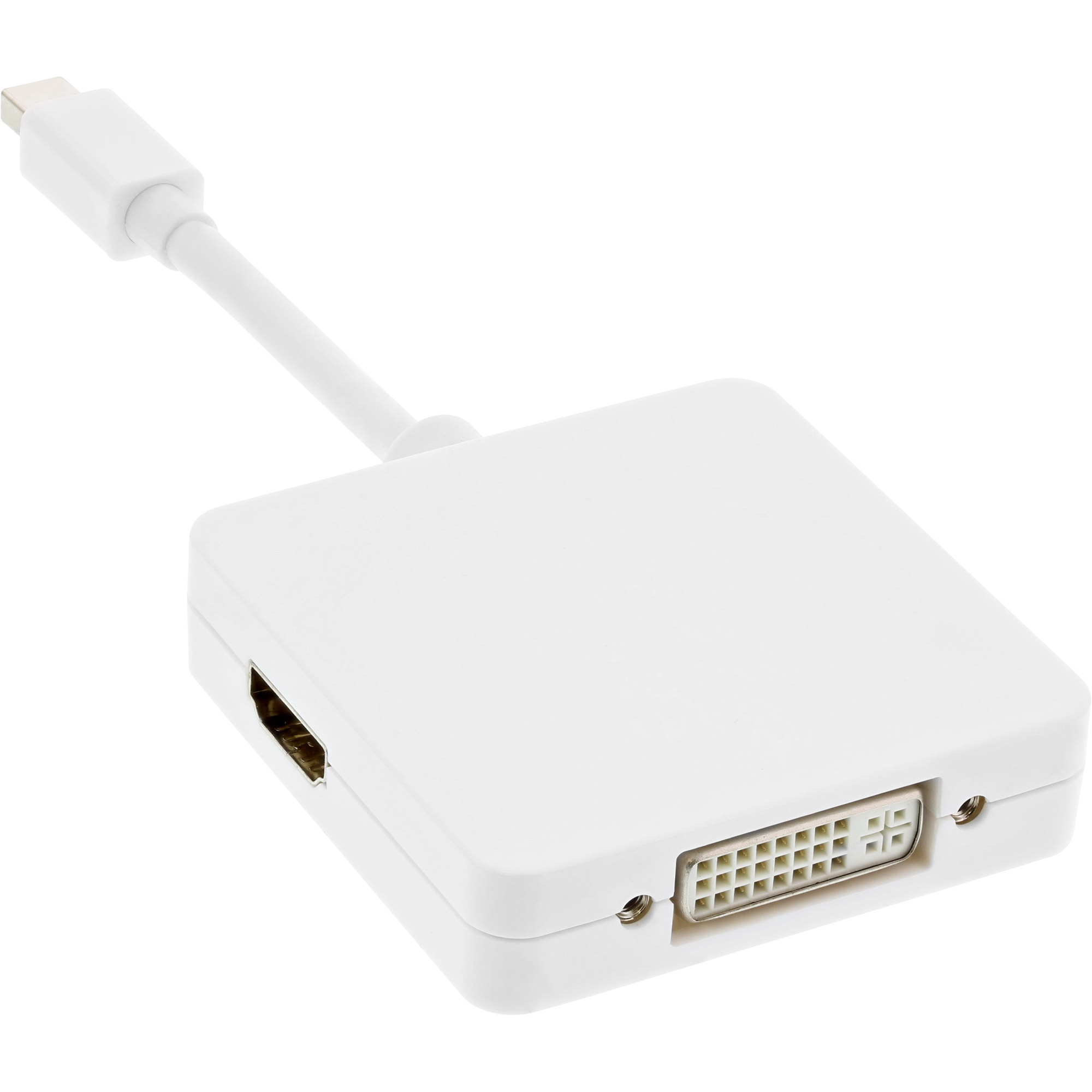 Inline® Mini DisplayPort zu HDMI/DVI/DisplayPort Adapterkabel, weiß