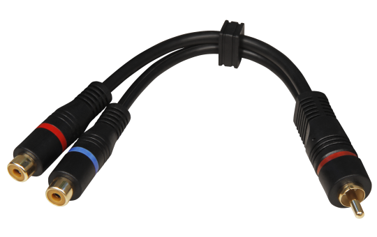 High-Quality Y-Adapter ''Y-2B'' 20cm Cinch 1xStecker auf 2xBuchse