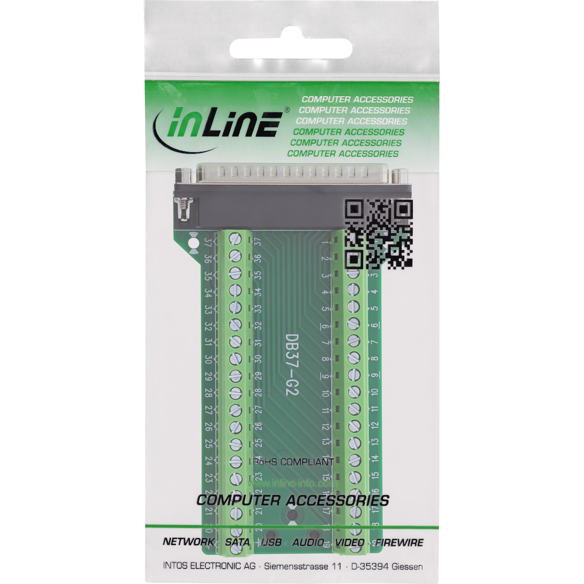 InLine® D-Sub 37 Terminalblock, Stecker, 2-reihig, Schraubklemme, seitlich InLine® D-Sub 37 Terminalblock, Stecker, 2-reihig, Schraubklemme, seitlich