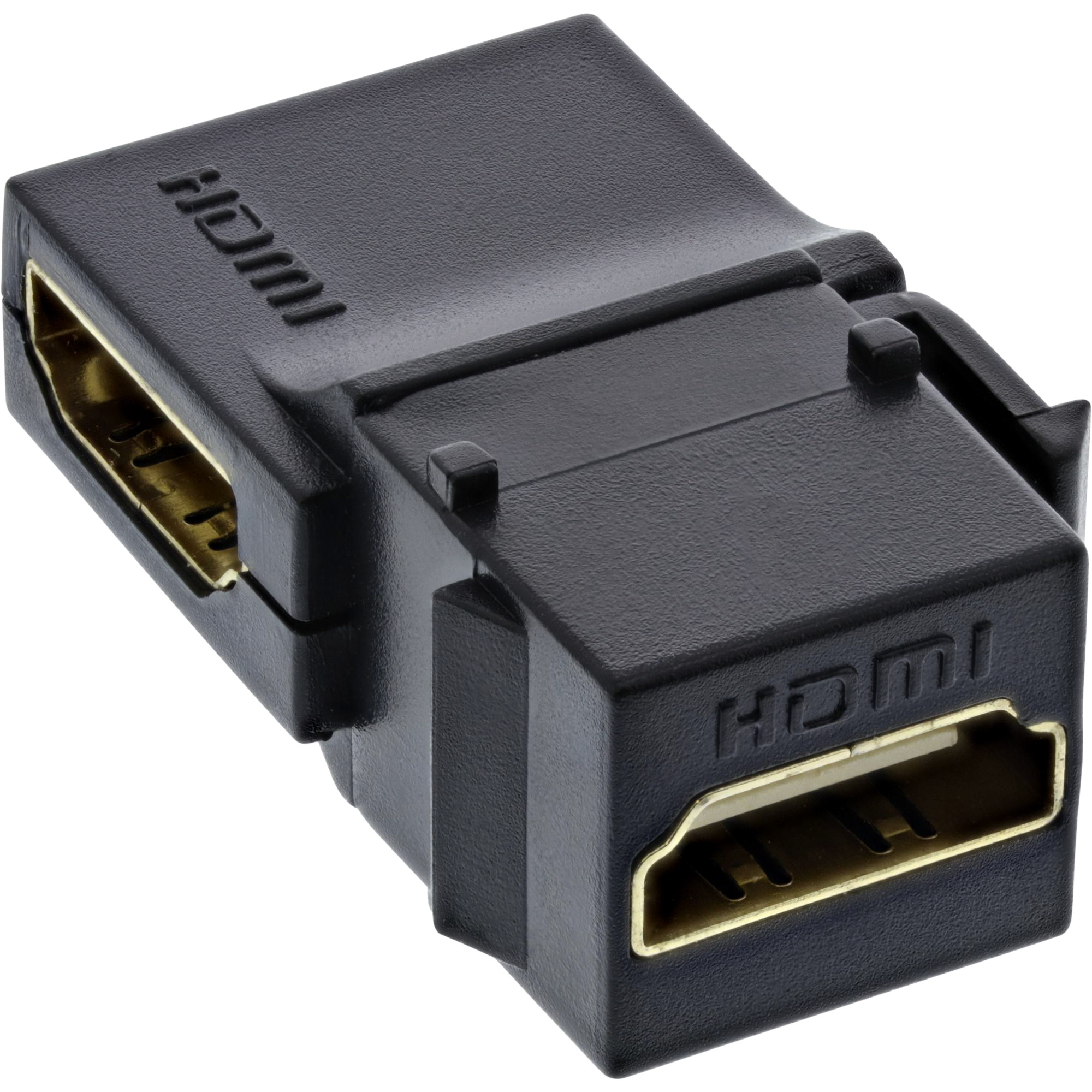 Inline® HDMI Keystone Snap-In Einsatz 4K/60Hz, HDMI A Buchse/Buchse, gewinkelt