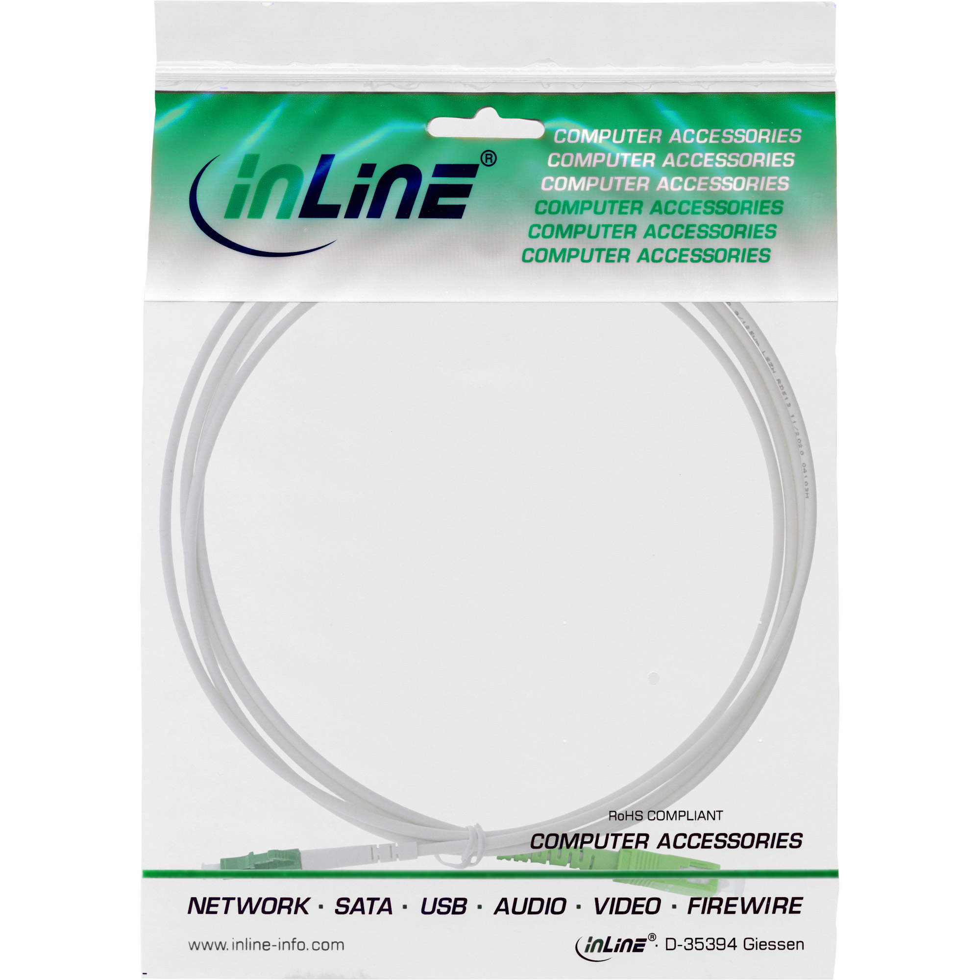 Inline® LWL Simplex Kabel, FTTH, LC/APC 8° zu SC/APC 8°, 9/125µm, OS2, 5m