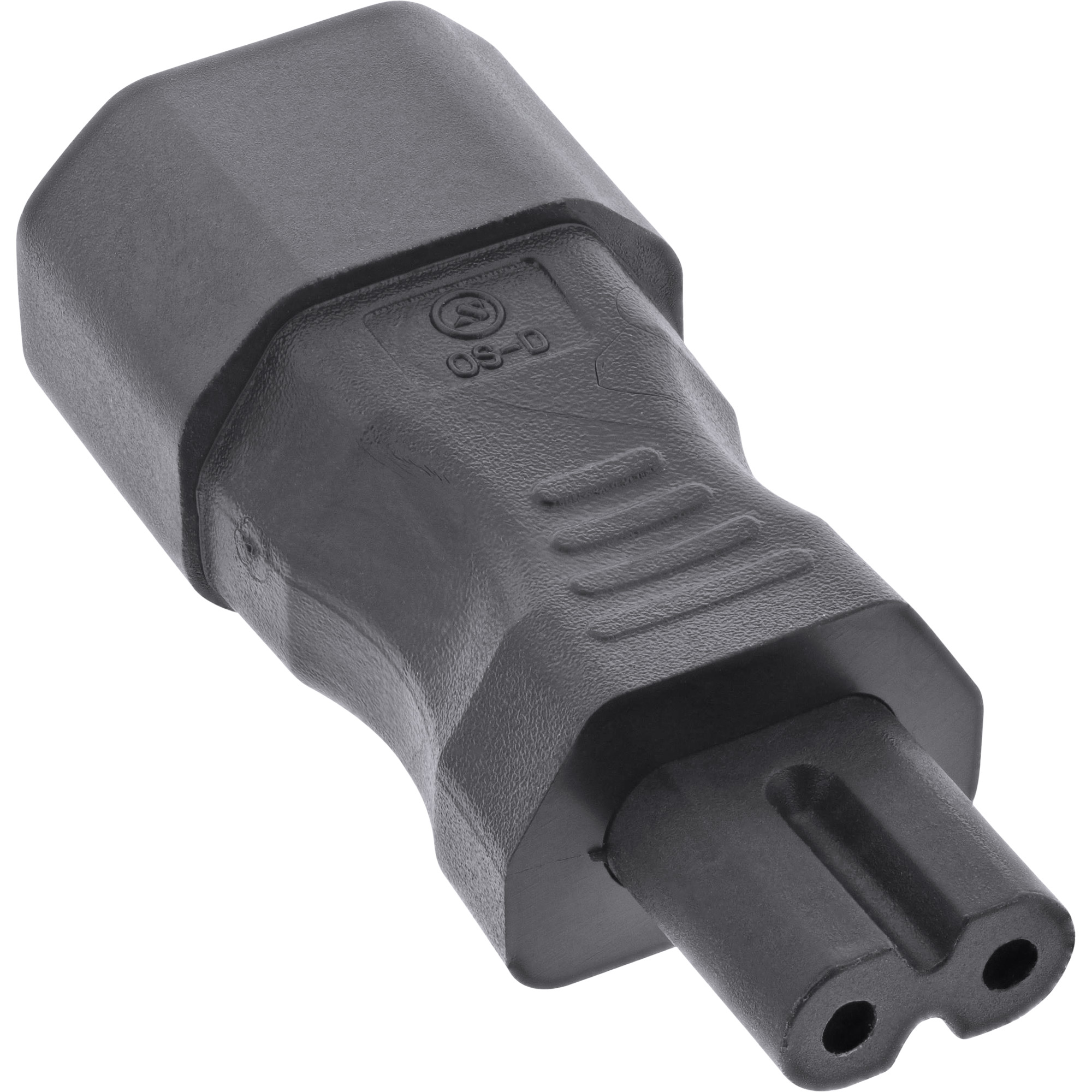 Inline® Netzadapter IEC 60320 C14 / C7, 3pol. Kaltgeräte zu 2pol.