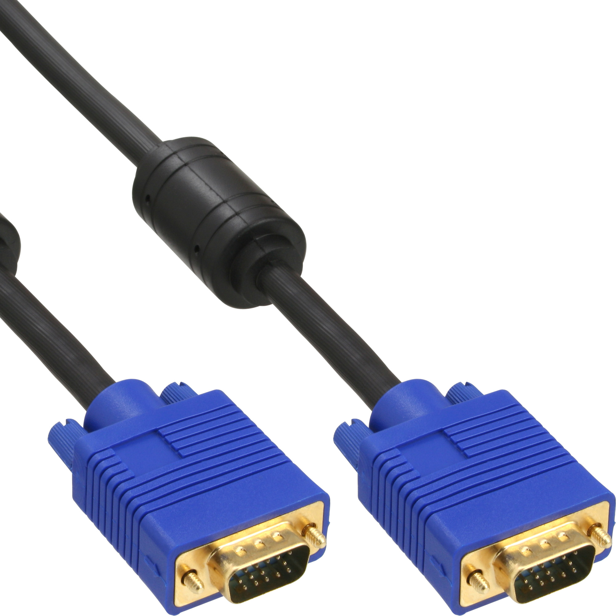 Inline® S-VGA Kabel Premium, 15pol HD Stecker / Stecker, schwarz, 0,5m