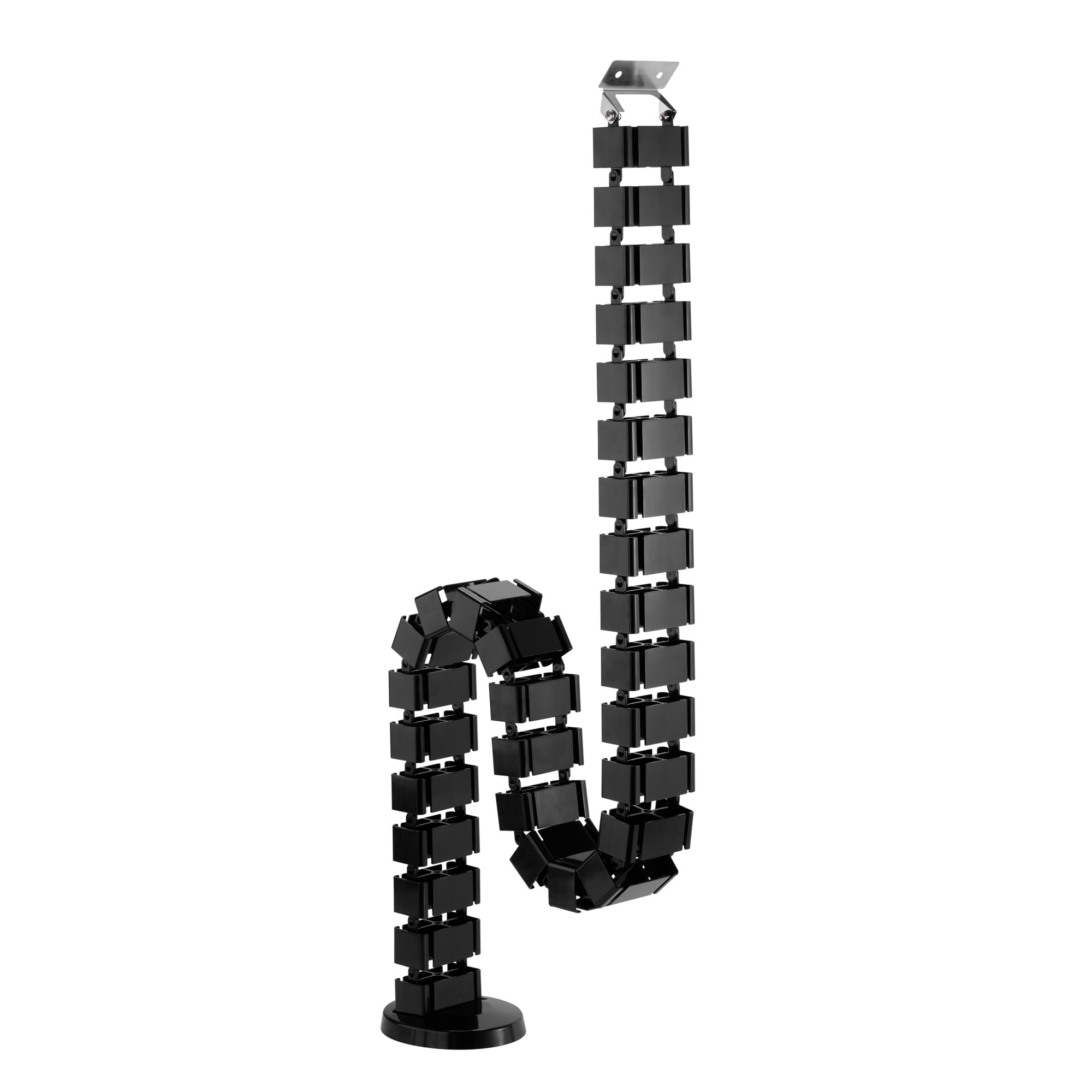 Inline® Kabelkanal flexibel für Höhenverstellbare Tische, 4 Kammern, schwarz