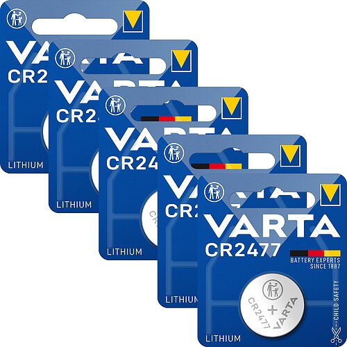 Varta CR2477 Lithium Knopfzelle ohne Absatz 5er Verpackung