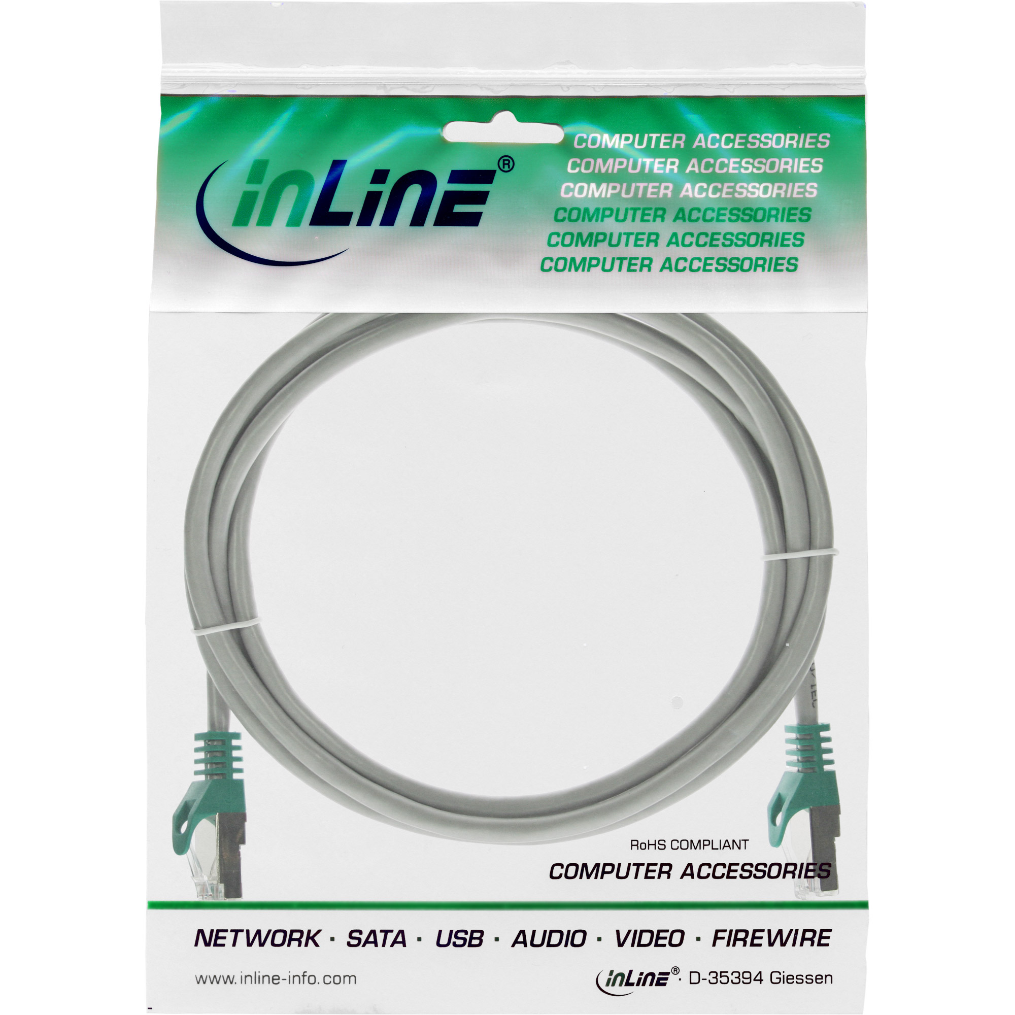 Inline® Crossover Patchkabel, SF/UTP, Cat.5e, grau, 3m