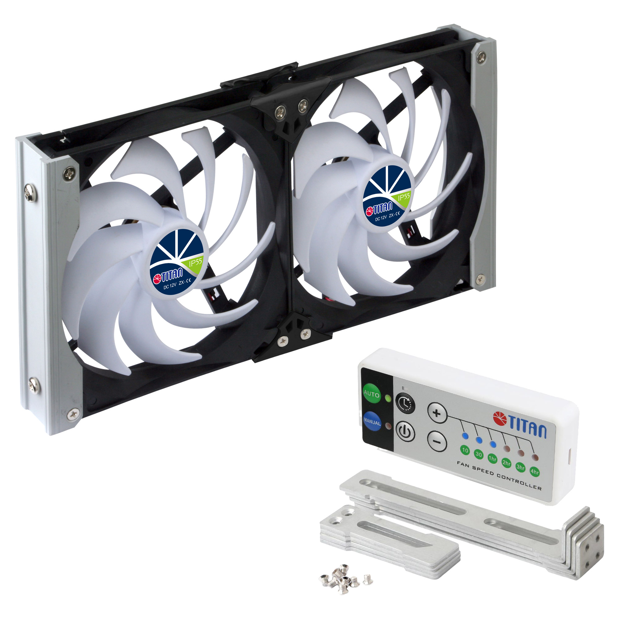 Titan TTC-SC20(A)+ Kühlschrank-DoppelLüfter 92x25mm IP55, Timermodus