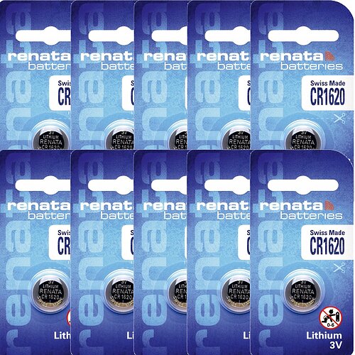 10x Renata CR1620 Lithium Knopfzelle 3V Batterie