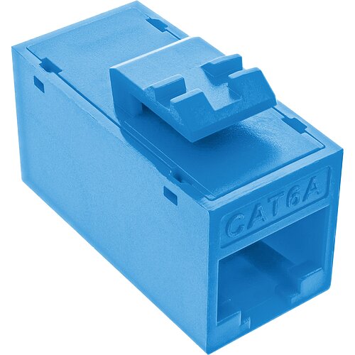 Inline® Keystone RJ45 Buchse/Buchse, ungeschirmt, Cat.6A, 8er Pack, blau