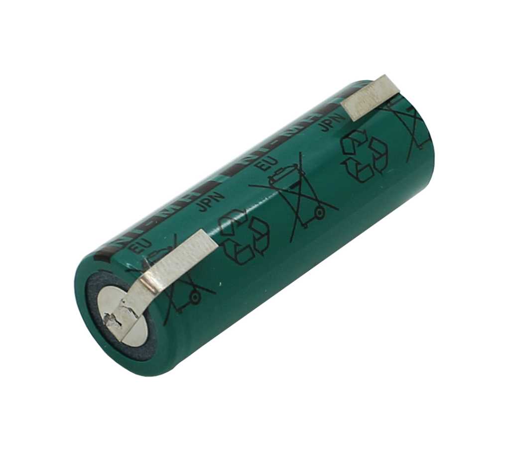 FDK / Sanyo NiMH-Akku HR-AUE A 2700mAh mit Lötfahnen U-Form ersetzt Oral-B 3731 FDK / Sanyo NiMH-Akku HR-AUE A 2700mAh mit Lötfahnen U-Form ersetzt Oral-B 3731