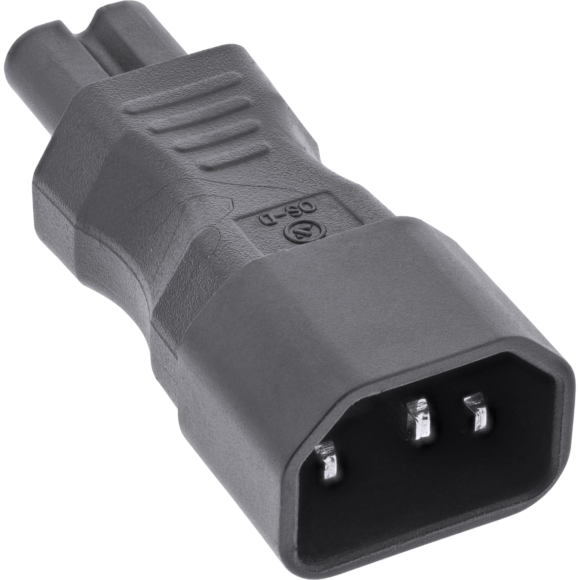 Inline® Netzadapter IEC 60320 C14 / C7, 3pol. Kaltgeräte zu 2pol.