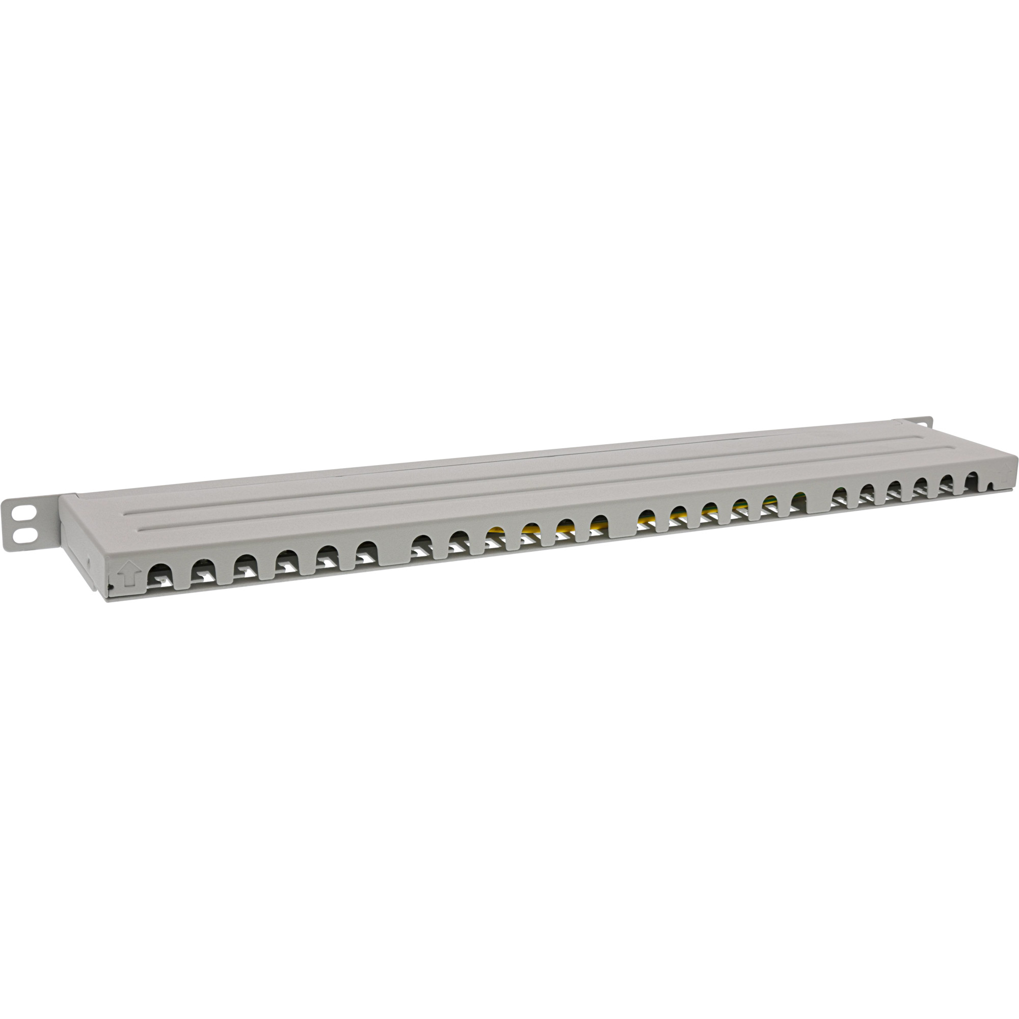 Inline® 19" Patchfeld Cat.6A 0,5 HE 24-fach, mit Staubschutz, grau