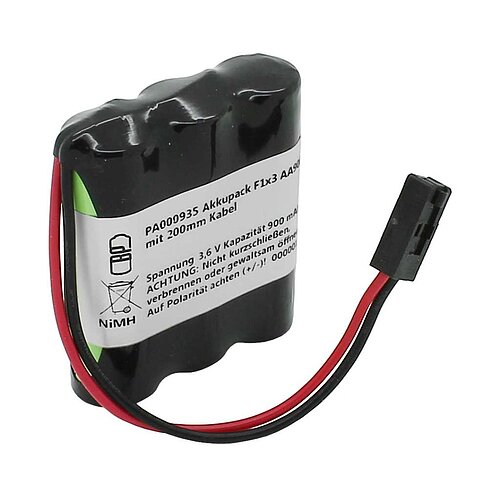 Akkupack NiMH 3,6V 900mAh mit Kabel und Stecker ersetzt VRI 70360 503 513 3/N-600AAC