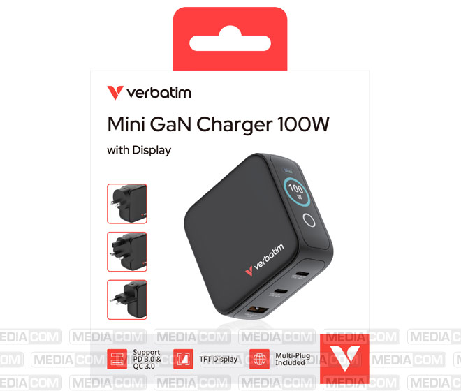 Ladeadapter, Mini GaN mit Display, 100W, schwarz Ladeadapter, Mini GaN mit Display, 100W, schwarz
