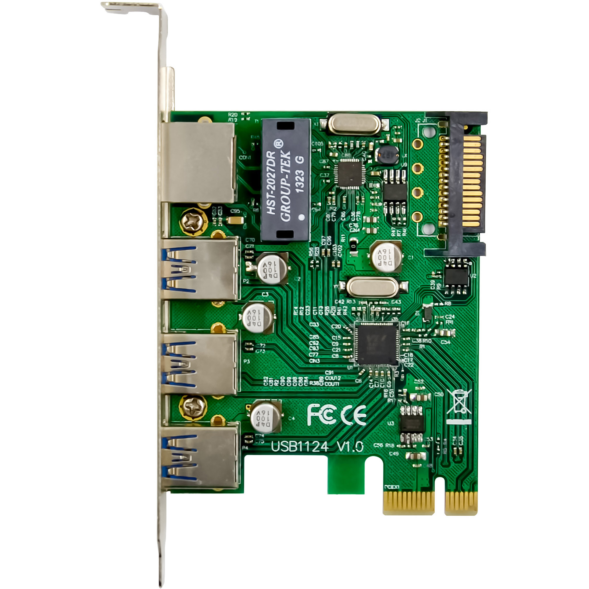 InLine® Combokarte Gigabit Netzwerk und USB 3.2 Gen.1, 1x RJ45, 3x USB-A