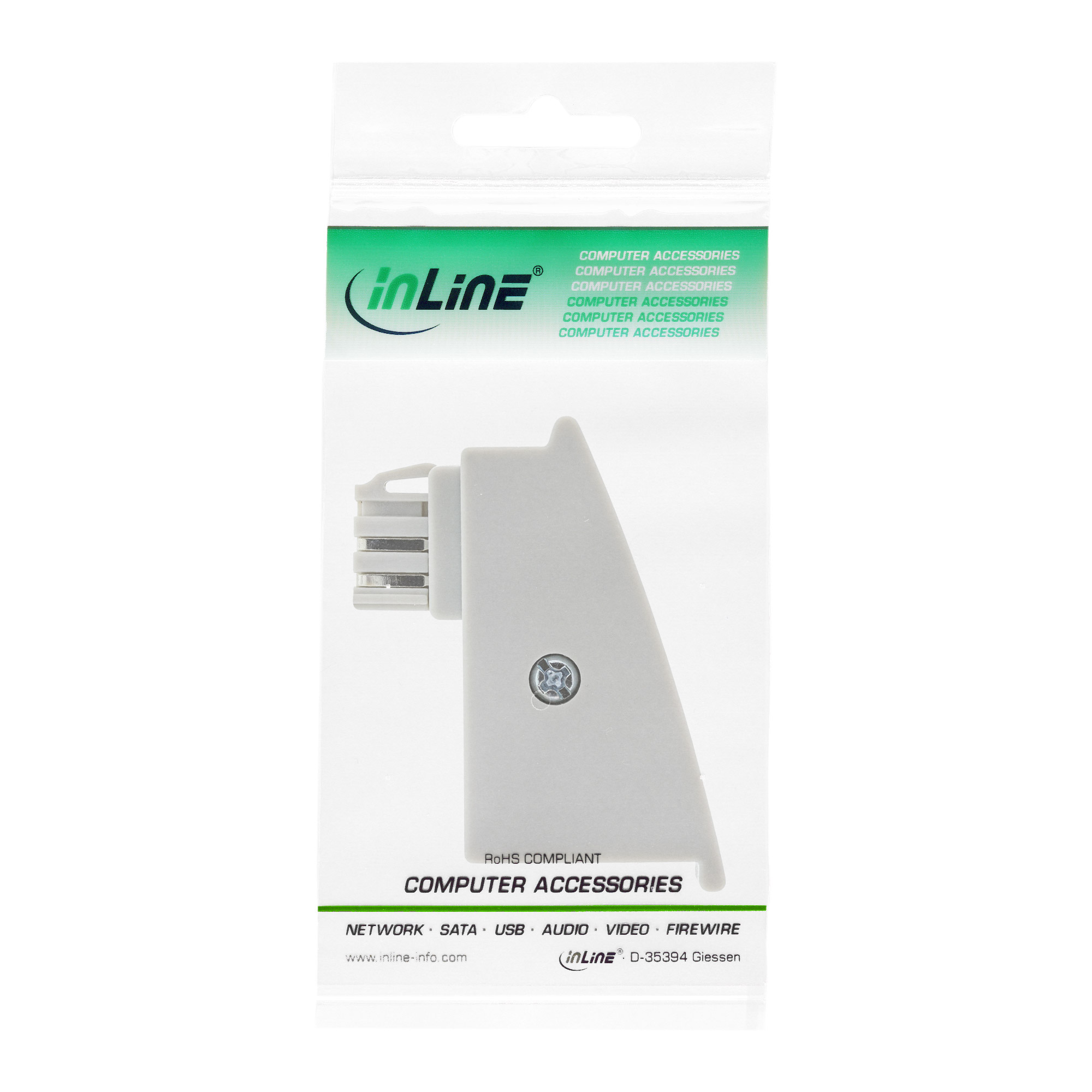 Inline® TAE-F Adapter, TAE-F Stecker auf RJ45 Buchse, 8P2C für Fritzbox, grau