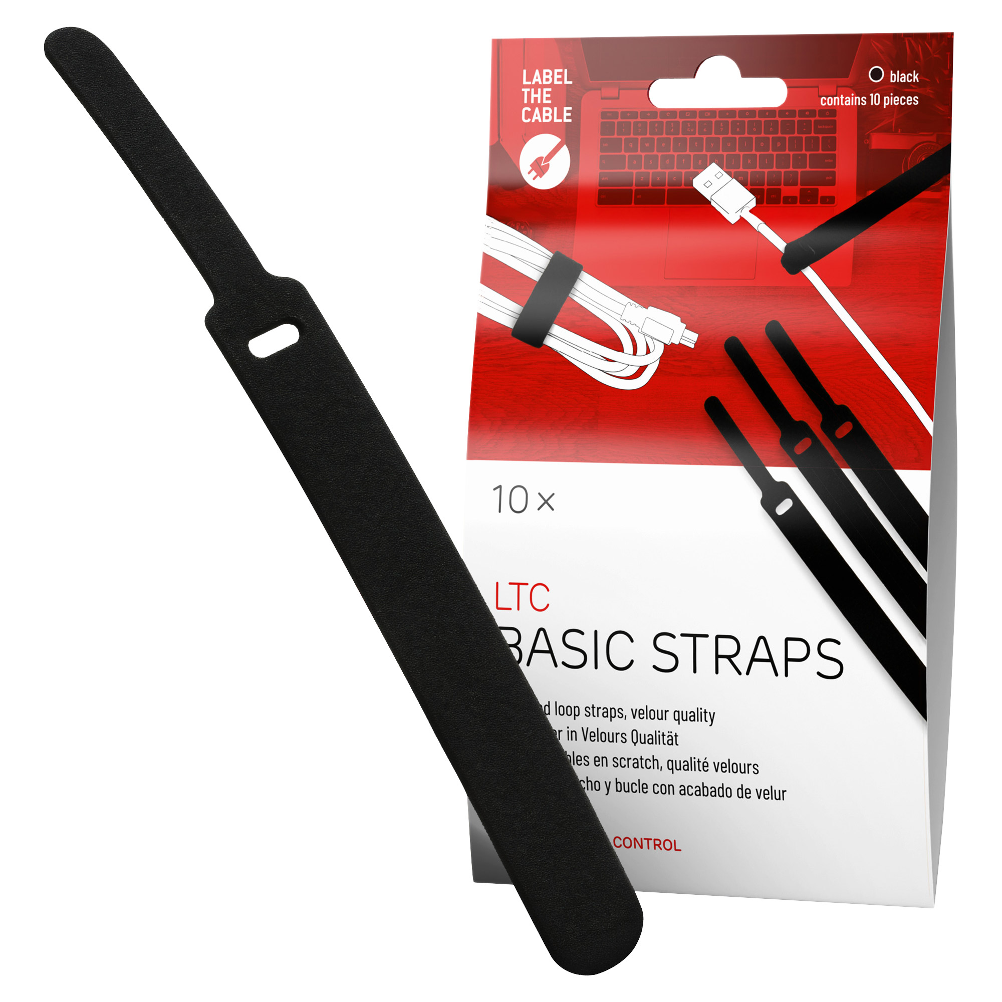 Label-The-Cable Basic, LTC 1110, 10er Set schwarz