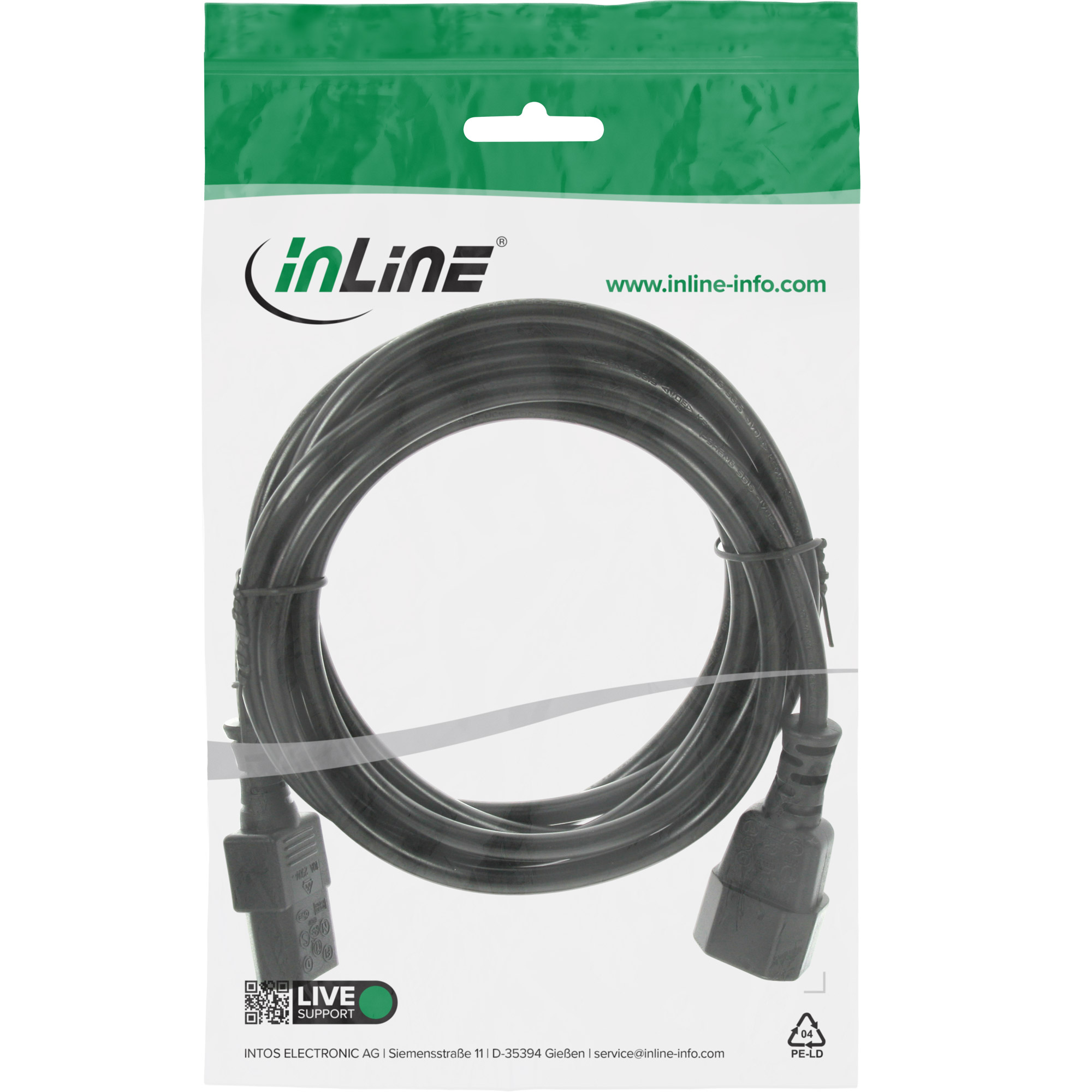 Inline® KaltgeräteverLängerung, C13 auf C14, 1,8m (mit ETL-Zul. für Nordamerika) Inline® KaltgeräteverLängerung, C13 auf C14, 1,8m (mit ETL-Zul. für Nordamerika)