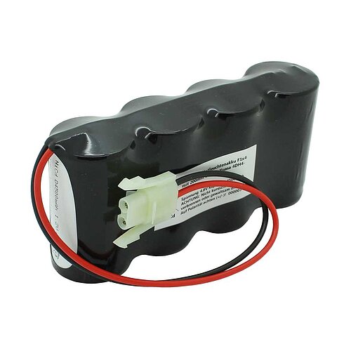 Notleuchtenakku NiCd 4,8V 4500mAh F1x4 mit 200mm Kabel und Stecker ersetzt Yuasa 4DH4-0LAP3