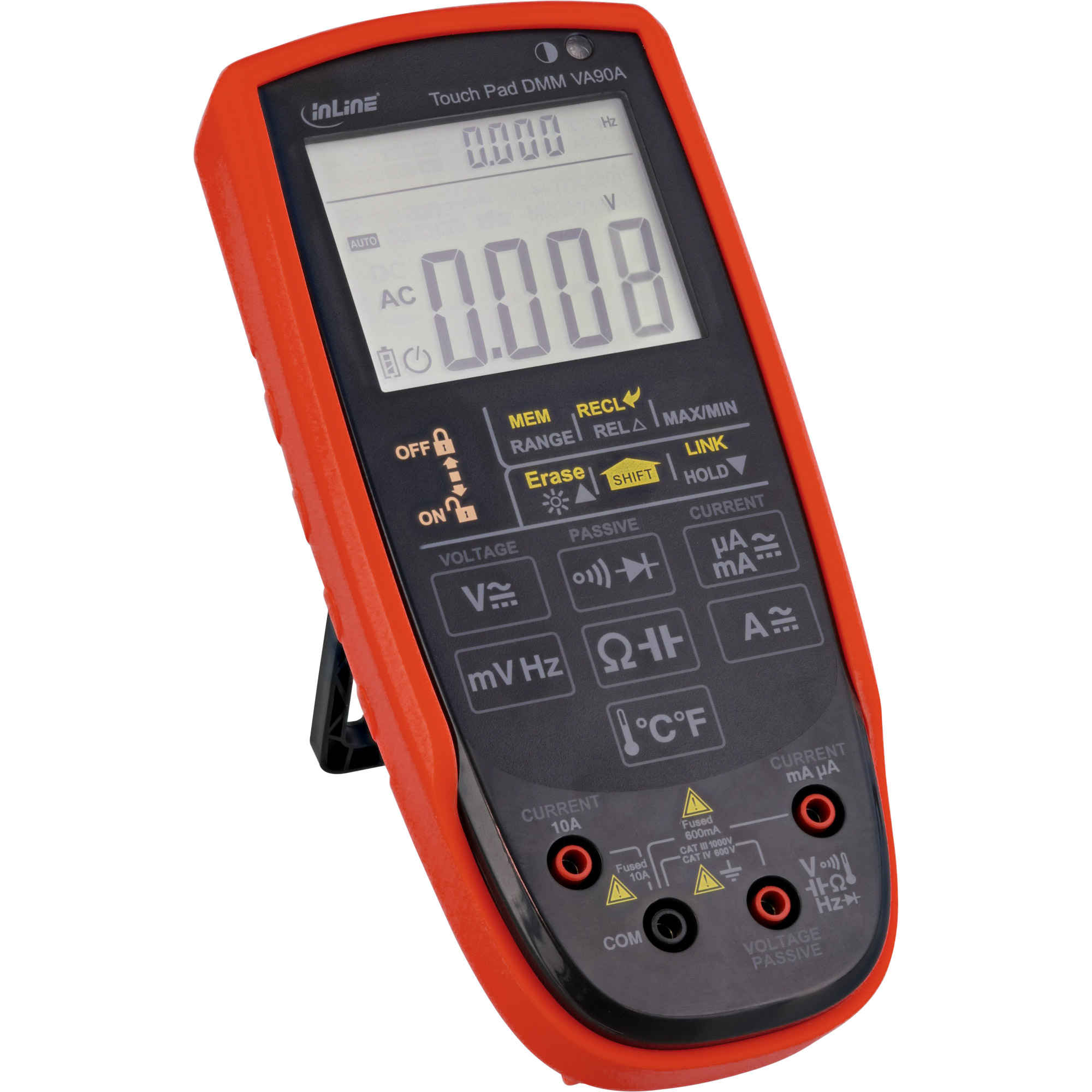 Inline® Multimeter mit Touch-Pad und beleuchtetem Display, CAT III / CAT IV