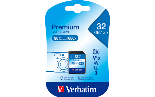 SDHC-Card Verbatim, 32GB, Premium, Class 10, U1, UHS-I