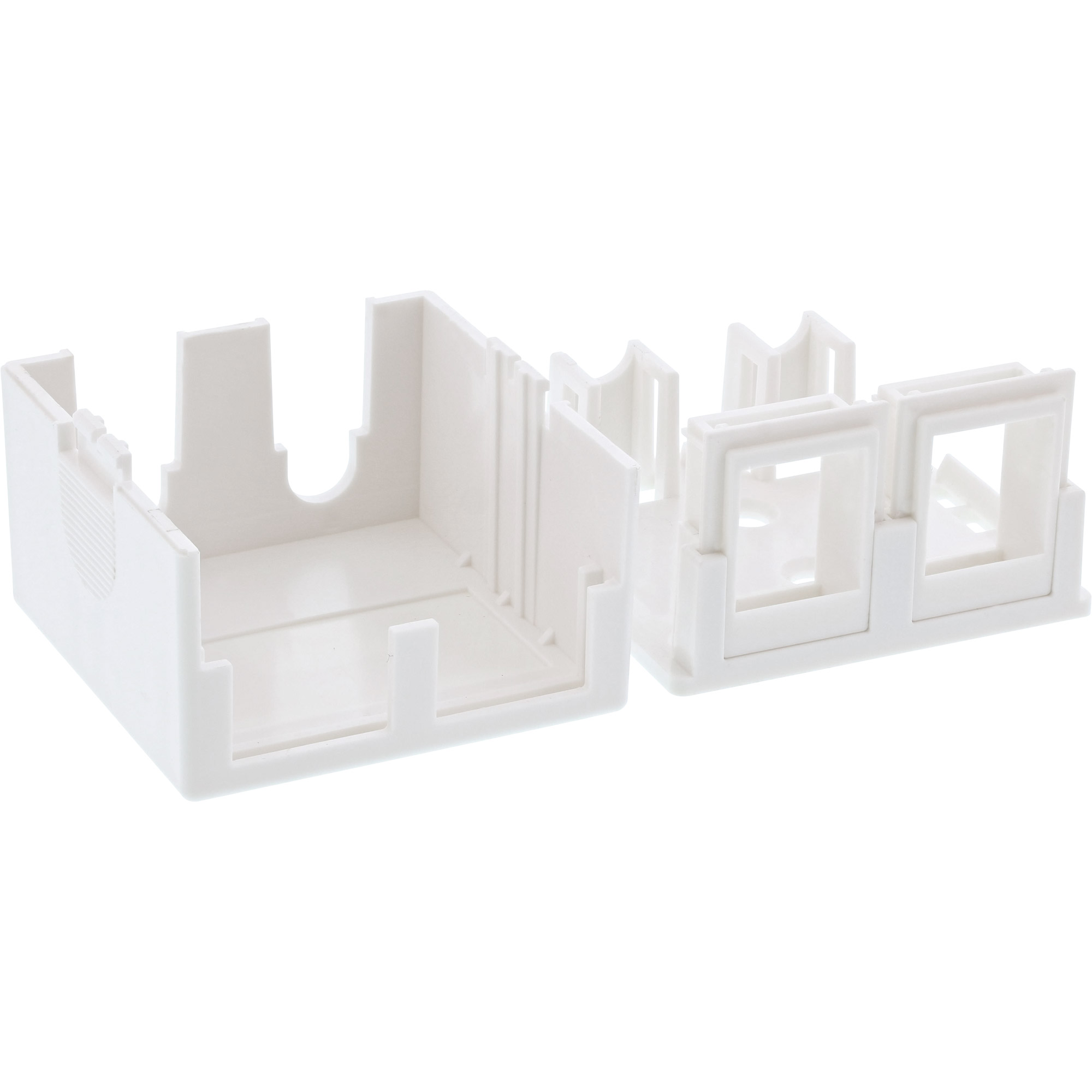 Inline® Anschlussdose Aufputz für 2x Keystone RJ45 Buchse, weiß