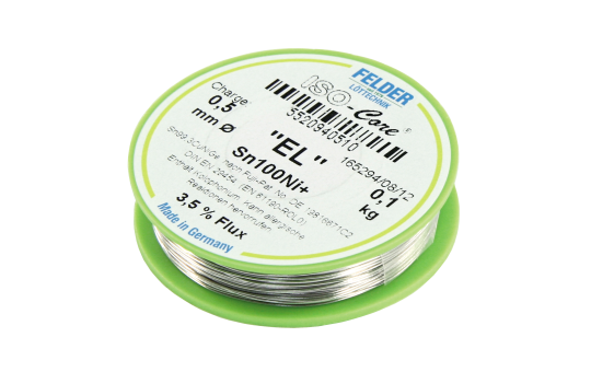 Lötzinn auf Rolle FELDER ISO-Core ''EL'', 0,5mm, 100g, bleifrei (Sn100%Ni+)