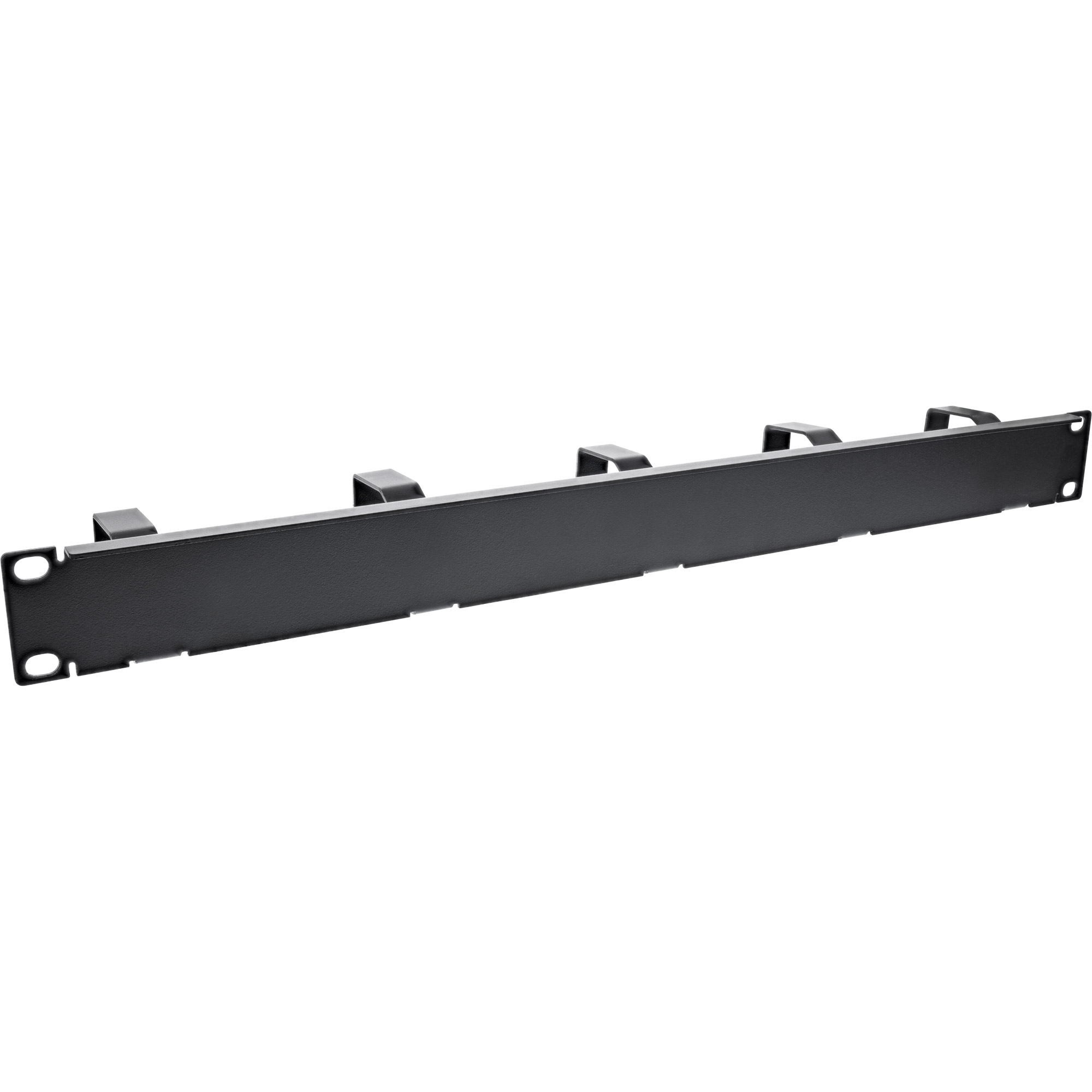 Inline® 19" Kabelführungspanel, 5 kleine Bügel, RAL9005, schwarz