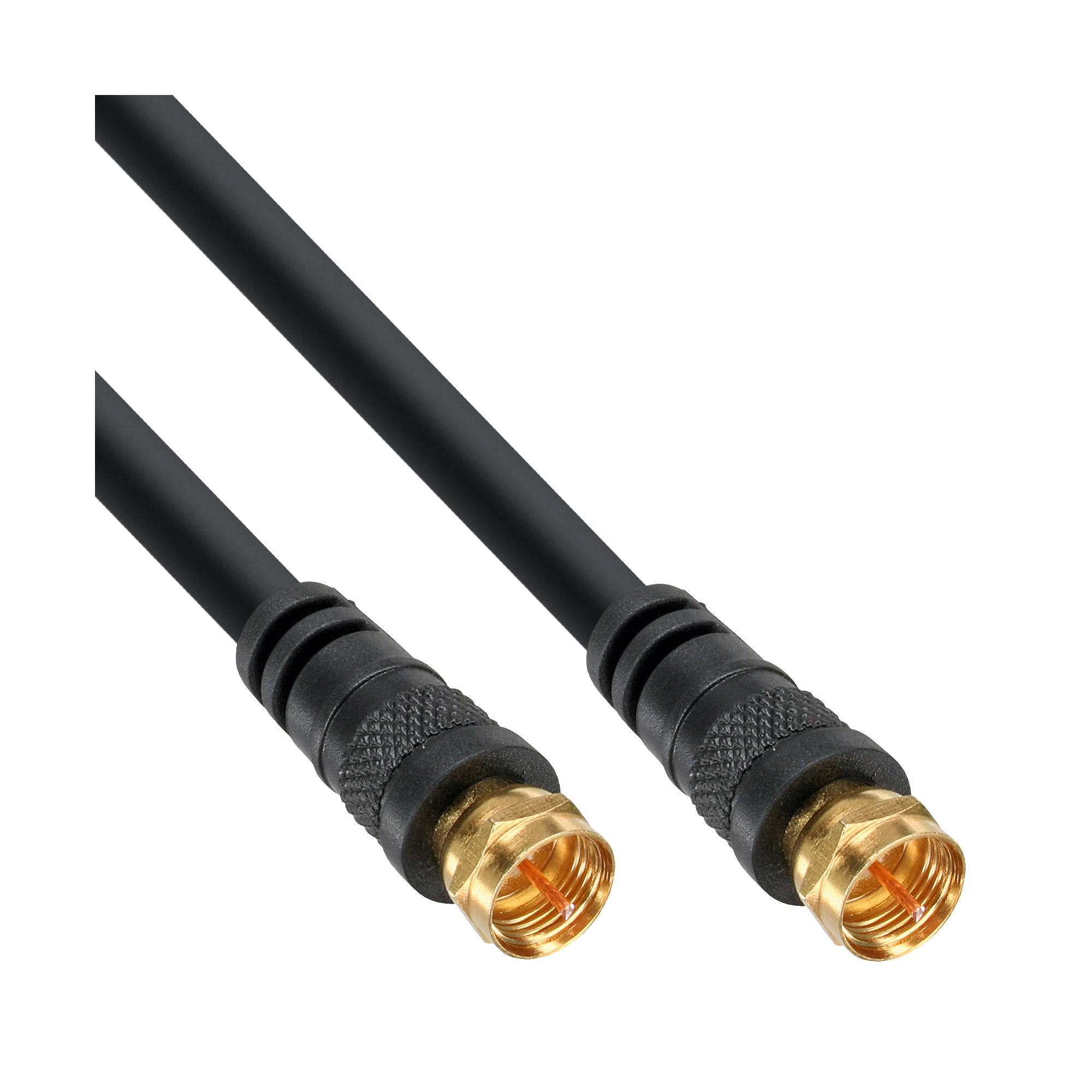 Inline® SAT-Anschlusskabel, 2x geschirmt, 2x F-Stecker, >85dB, schwarz, 10m